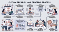 Lien d'échantillon de faux ongles personnalisés à coller |   Échantillons de nail art de luxe faits à la main pour les marques et la vente en gros |   Remboursable sur commande en gros