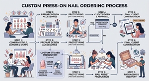 Lien d'échantillon de faux ongles personnalisés à coller |   Échantillons de nail art de luxe faits à la main pour les marques et la vente en gros |   Remboursable <span class=keywords><strong>sur</strong></span> commande en gros - Product Image 3