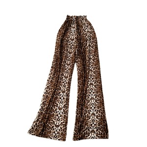 Pantalons décontractés à jambes larges pour femmes en automne 2025. <span class=keywords><strong>Taille</strong></span> élastique, design amincissant, <span class=keywords><strong>silhouette</strong></span> droite, imprimé léopard - Product Image 5