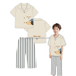 Pyjamas en pur coton pour garçons et filles, vêtements de détente chauds et respirants toutes saisons, pour enfants de 3 à 12 ans, vente en gros de l'usine Guaiguailong - Product Image 2
