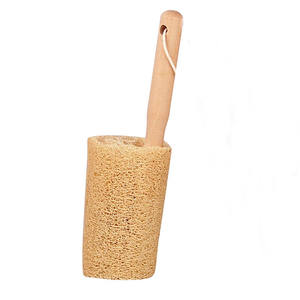 Fábrica al por mayor materia prima <span class=keywords><strong>de</strong></span> lufa natural con mango <span class=keywords><strong>de</strong></span> madera esponja <span class=keywords><strong>ducha</strong></span> cuerpo exfoliante depurador para plato taza herramienta <span class=keywords><strong>de</strong></span> cocina - Product Image 2