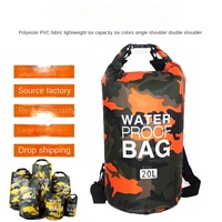Sac à dos étanche camouflage transfrontalier en PVC 210D, multifonctionnel et portable pour activités de plein air, baignade et randonnée aquatique, sac étanche 2L-30L