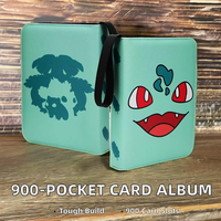 Classeur de cartes Pokémon TCG en PU durable, porte-cartes de visite, album de collection avec 4 pochettes et fermeture éclair