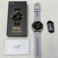 Jam Tangan Pintar 2026 HT53 GPS Kompas Altimeter Layar Bulat 1.46'' dengan Senter Panggilan BT Tahan Air 30M Smartwatch Outdoor Pria