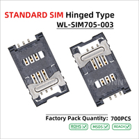 WECONN WL-SIM705-003 6PIN+0 H=2,50mm Klappbarer SIM-Karten-Anschlussbuchse Anpassbarer Automobil-Steckverbinder