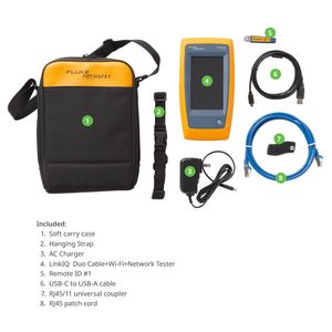 Fluke Networks LinkIQ Duo <b>Cable</b> Wi-Fi Network Tester <b>Battery</b> Powered Yellow - Product Image 2