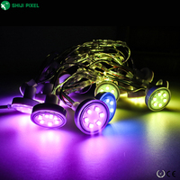 Étanche 24V GS8206 Break-point Transmission Continue 6Leds 45mm RGB Led Pixel Round Wheel Funfair Lights