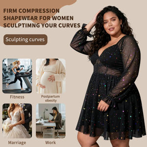 LANGQIN Wholesale Plus Size Women's Adults Sexy <b>Shapewear</b> <b>Bodysuit</b> Thin Silk Screen Printed Eco-Friendly Quick Dry Comfortable - Product Image 3