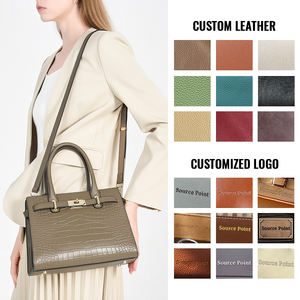 Borsa in pelle di lusso con motivo a coccodrillo borsa Tote in vera pelle borse da donna di grande capacità - Product Image 5