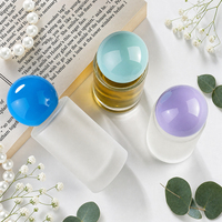 Flacon pulvérisateur de parfum en verre de 15 ml en gros avec bouchon rond coloré, flacon vide transparent givré format voyage pour parfum