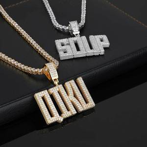 Block Alphabet Letter Hip Hop Pendant Custom Real Gold Plated Prong Setting 925 Silver Moissanite Bling <b>Iced</b> <b>Out</b> Fine Jewelry - Product Image 1