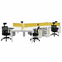 Poste de travail modulaire moderne à 3 places, 120 degrés, pour projets de bureaux commerciaux, certifié Green Guard, garantie 6 ans, personnalisable