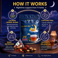 Thé Apaisant Nuit Calme – Mélange Herbal Sans Caféine pour un Sommeil Profond – Boisson Relaxante pour le Coucher – Saveur Personnalisée – Fournisseur Marque Blanche