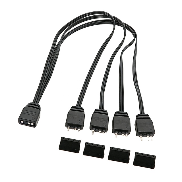 Motherboard One to Four 1 Minute 3 Rgb 5V 3Pin Adapter Flat Argb Expansion Cable
