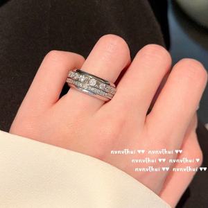 Senna di fiume 18K placcato oro Xinghe gemma brillante Multi-fila Flash diamante zircone anello in ottone regalo alla moda - Product Image 6