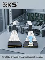 Cable de Datos Interno de Alta Velocidad SKS SKS-La1 Slimline SAS MCIO 124P 16X a MCIO 124P para Tarjeta NVMe RAID, 0.5m