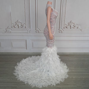 ชุดราตรีงานพรอมราคาประหยัดแบบไม่มีแขน Novance Y3710-E สินค้าดรอปชิปยอดนิยมประจำปี 2025 ดีไซน์หรูหราประดับคริสตัล แฟชั่นสำหรับงานปาร์ตี้ของผู้หญิง - Product Image 3