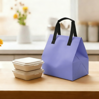 Sac isotherme en non-tissé lavande pour le stockage des aliments pour bébés, au design discret et compact