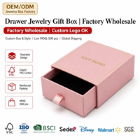 Caja de Regalo para Joyería al por Mayor, OEM ODM, 3 Tamaños, Apilable, Cartón de Exportación FSC, Embalaje al por Mayor para Anillos, Collares y Pendientes, MOQ500