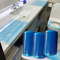 Cubierta Desechable para Asiento de Inodoro, Película Sanitaria Azul para Hotel y Viajes, Impermeable, Protectora, Aislante Contra la Suciedad y la Contaminación