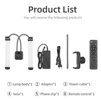AMBITFUL AL-20 AL-20RGB 3000K-6000K 40W Strip Panjang Isi Lengan Ganda Lampu LED dengan Layar LCD untuk Studio Foto Siaran Langsung