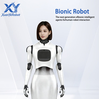 Robot humanoïde commercial, robot de service interactif multimodal avec arrêt d'urgence et voyant d'état pour l'accueil et la guidée des clients