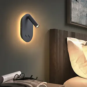 Wholesale Hotel Adjustable Wall Light With Usb Port Reading Lights Wall Bed Reading Lights