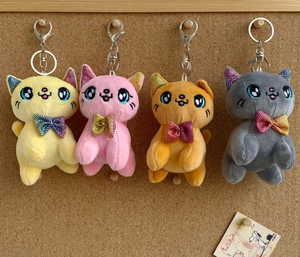 Wholesale 10cm Cat Plush <b>Keychain</b>, Custom <b>Anime</b> Stuffed Animal, Cute Soft Doll Pendant Gift - Product Image 1