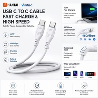 Câble USB C vers USB C haute performance 60W, charge rapide PD, durable et fiable, cordon blanc pour Macbook Air, iPad Pro, Samsung S24