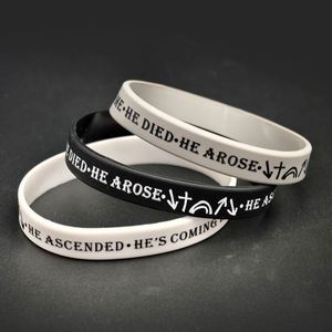 สายรัดข้อมือซิลิโคนคำคมสร้างแรงบันดาลใจจากพระคัมภีร์ สายรัดข้อมือยางสำหรับความเชื่อทางศาสนา เหมาะสำหรับงานอีเว้นท์ ปาร์ตี้ โปรโมชั่น พร้อมโลโก้สั่งทำได้ - Product Image 2