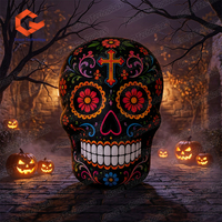 Squelette fantôme géant gonflable avec lumières LED, décorations gonflables d'Halloween pour scènes et festivals