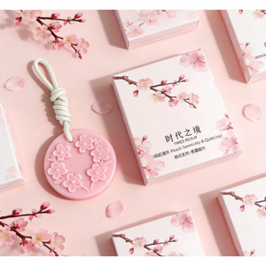 Tablette de cire parfumée Times Realm Peach Blossom avec impression en relief circulaire, décoration d'intérieur, pendentif parfumé, cadeau - Product Image 1