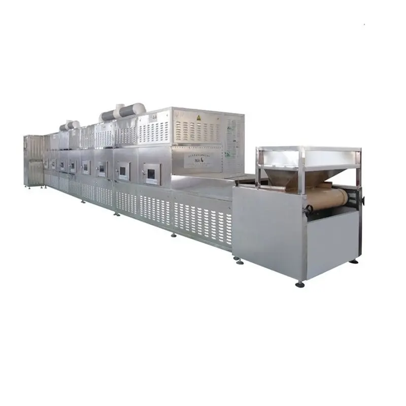 Continuous tunnel stainless steel microwavable food cabinet dryer