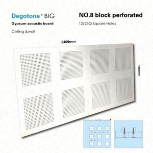 Pannelli Acustici <span class=keywords><strong>in</strong></span> Gesso 4x8, Pannelli Decorativi Perforati Quadrati 8 15 20r, Pannelli Isolanti per Soffitto con Fori per Ufficio - Product Image 2