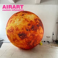 Boule de feu gonflable personnalisée de neuf planètes, soleil de planète gonflable pour la décoration d'activité