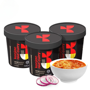 Konjac Shirataki para taza de fideos, curry rojo bajo en calorías y sin azúcar, estilo asiático instantáneo, 162g, empaquetado en bolsa, solución de comida rápida - Product Image 5