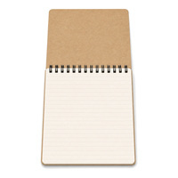 Carnet à spirale A5 personnalisé avec logo, couverture en PP, reliure piquée, papier kraft ligné pour fournitures scolaires et de bureau