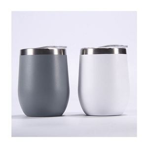 Taza de Café Ecológica Personalizada de Acero Inoxidable de Doble Pared, Vaso Térmico sin Asa con Tapa, Capacidad de 350 ml, Vasos Metálicos para Beber - Product Image 1