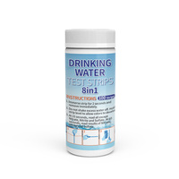 Bandelettes de test d'eau 8 en 1 pour piscine, aquarium, spa : pH, chlore, dureté, nitrate, nitrite, sulfate de zinc, sel
