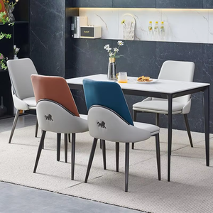 Chaise de salle à manger minimaliste italienne Mobilier de maison design de luxe Chaise de salle à manger à dossier simple et élégante - Product Image 3