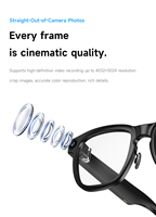 Lunettes Intelligentes IA Noires Sans Fil, Lunettes AR à Chargement Magnétique, Contrôle Tactile, Enregistrement Vidéo, Traduction, 32 Go de RAM, 1080p, IA Q&A