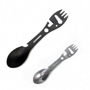 Cuchara-Tenedor Multiusos de Acero Inoxidable con Abrebotellas, Utensilio de Camping Personalizado con Serigrafía para Uso Promocional al Aire Libre - Product Image 1