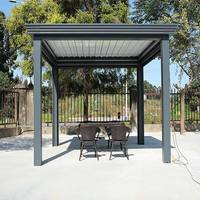 Pergola bioclimatique en aluminium motorisée CBMMART, pergola extérieure, gazebo, pavillon avec télécommande, pergola à lames orientables