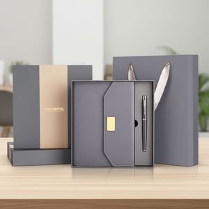 Custom Logo Leather Refillable Notebook Gift Set Luxury <b>A5</b> Planner 2026 New Arrival Agenda 6 Ring Glod Binder Journal <b>Diary</b> - Product Image 3