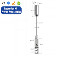 Kit de suspension universel pour éclairage LED, câble de suspension réglable de 1,2 mm x 1500 mm pour luminaires suspendus/linéaires/panneaux