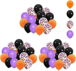 Balon Foil laba-laba ungu metalik hitam bertema Hari Halloween balon dekorasi pesta ulang tahun menakutkan Kit karangan bunga lengkung
