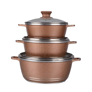 Dessini <b>Cookware</b> <b>Set</b> 3 Piece Non Stick Pot With Lid For Kitchen Use - Product Image 3