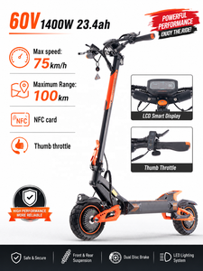 Trottinette électrique F4 1400W en aluminium, haute vitesse 75 km/h, pliable, suspension intégrale, étanche, autonomie 100 km, freinage hydraulique F4 haute performance - Product Image 2