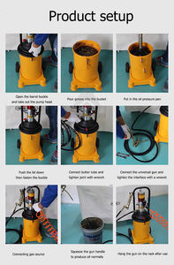 12L 20L 30L Fábrica Dispensador de aire Cubo de lubricación Bomba de grasa neumática de alta presión industrial con pistola de grasa - Product Image 5