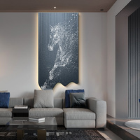 Décoration Murale d'Art Moderne : Tableau Cheval sur Toile Haut de Gamme, Lumineux, pour Entrée, Salon de Luxe, Couloir – Peinture Animale par Pulvérisation
